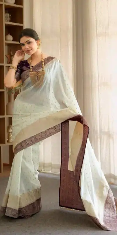 Alluring Purple Soft Silk Jacquard All Over Saree