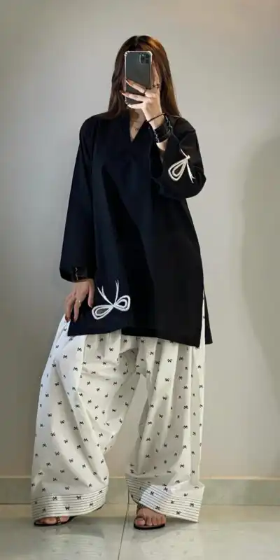 Fancy Black Mul Chanderi Embroidery Cut Work Salwar Suit