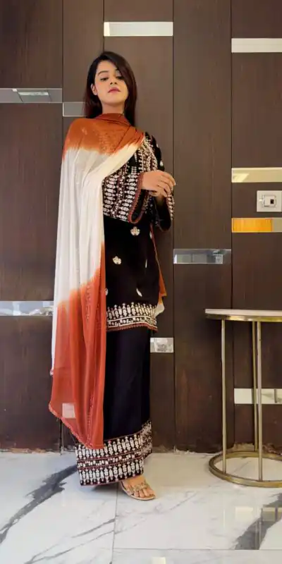 NSR 888 Black Rayon Salwar Suit with Embroidery Work & Thread Embroidery. Best Price ₹2199. Delivery 4-6 Working Days. Shop now. | Jump Suits, Salwar suit, Casual Suits, Creative suits, Designer Suits, Palazzo Suits, Party Wear Suits, Patiala Suits, Straight Suits