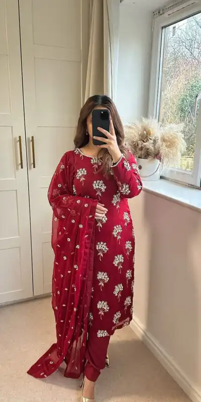 ND 5032 Pink Viscous Chinon Salwar Suit with Lace Work & Embroidery Work. Exclusive Offer ₹2199. Delivery 4-6 Working Days. Shop now. | Jump Suits, Salwar suit, Casual Suits, Creative suits, Designer Suits, Palazzo Suits, Party Wear Suits, Patiala Suits, Straight Suits