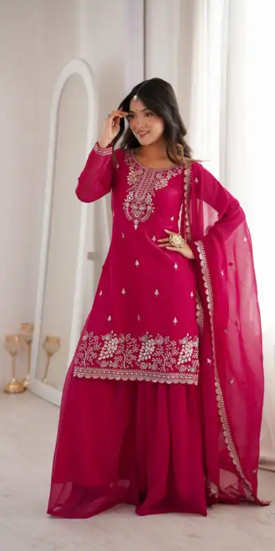 KB 295 Pink Crunchy Silk Salwar Suit with Embroidery Work. Wedding, Party, Festive, Events Best Price ₹2299. Delivery 4-6 Working Days. Shop now. | Jump Suits, Salwar suit, Casual Suits, Creative suits, Designer Suits, Palazzo Suits, Party Wear Suits, Patiala Suits, Straight Suits