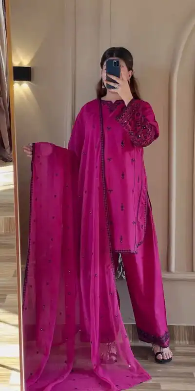 JF 047 Pink Rayon Salwar Suit with Embroidery Work & Thread Embroidery. Best Price ₹2099. Delivery 4-6 Working Days. Shop now. | Jump Suits, Salwar suit, Casual Suits, Creative suits, Designer Suits, Palazzo Suits, Party Wear Suits, Patiala Suits, Straight Suits