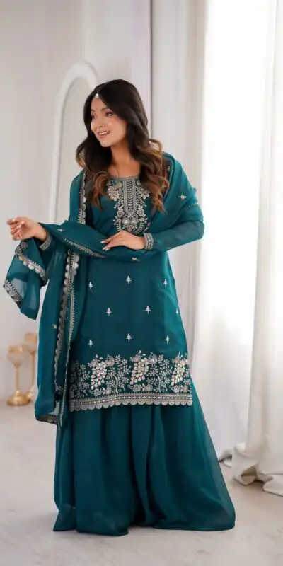KB 295 Teal Crunchy Silk Salwar Suit with Embroidery Work. Wedding, Party, Festive, Events Best Price ₹2299. Delivery 4-6 Working Days. Shop now. | Jump Suits, Salwar suit, Casual Suits, Creative suits, Designer Suits, Palazzo Suits, Party Wear Suits, Patiala Suits, Straight Suits