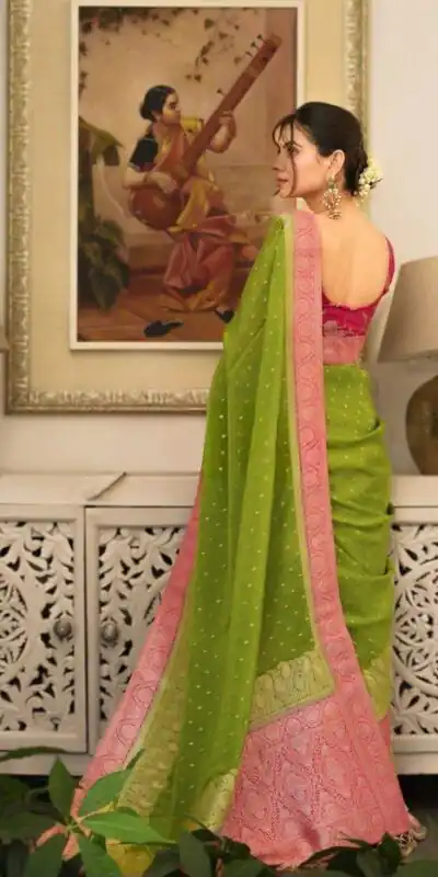 KP 6093 Green Color Soft Lichi Silk Jacquard On All Over Saree Casual, Party Wear, Wedding, Events Etc. Expected Delivery 4-6 Working Days @1649/- | Sarees, Bollywood Sarees, Creative Sarees, Designer Sarees, Embroidered Sarees, Ethnic Saree, Modern Digital sarees, Party Wear Sarees