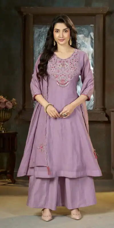 DIVA 175 Lavender Mal Chanderi Salwar Suit Perfect for Wedding, Party, Baisakhi, Housewarming, Sangeet – Introductory Price ₹2899. Delivery 4-6 Working D | Jump Suits, Salwar suit, Casual Suits, Creative suits, Designer Suits, Palazzo Suits, Party Wear Suits, Patiala Suits, Straight Suits