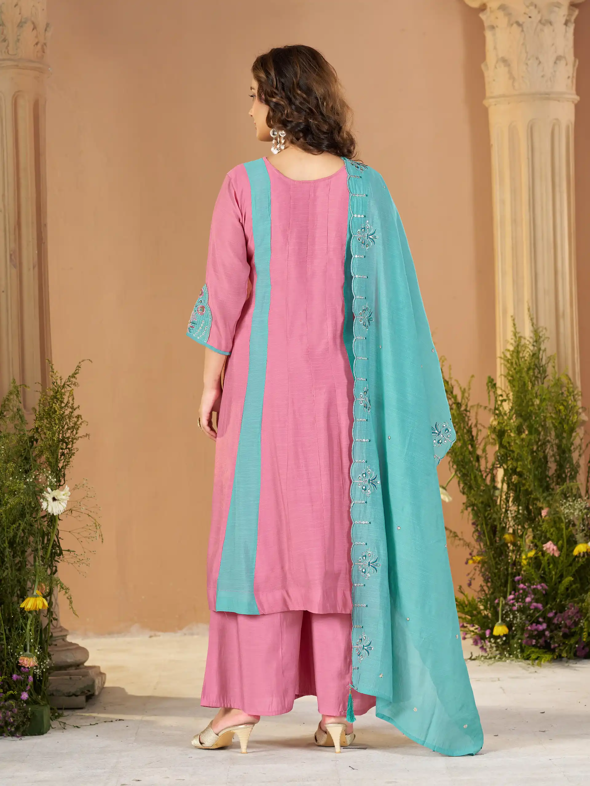 DIVA 186 Pink Mal Chanderi Salwar Suit Perfect for Wedding, Party, Baisakhi, Housewarming, Sangeet – Introductory Price ₹2899. Delivery 4-6 Working D | Jump Suits, Salwar suit, Casual Suits, Creative suits, Designer Suits, Palazzo Suits, Party Wear Suits, Patiala Suits, Straight Suits