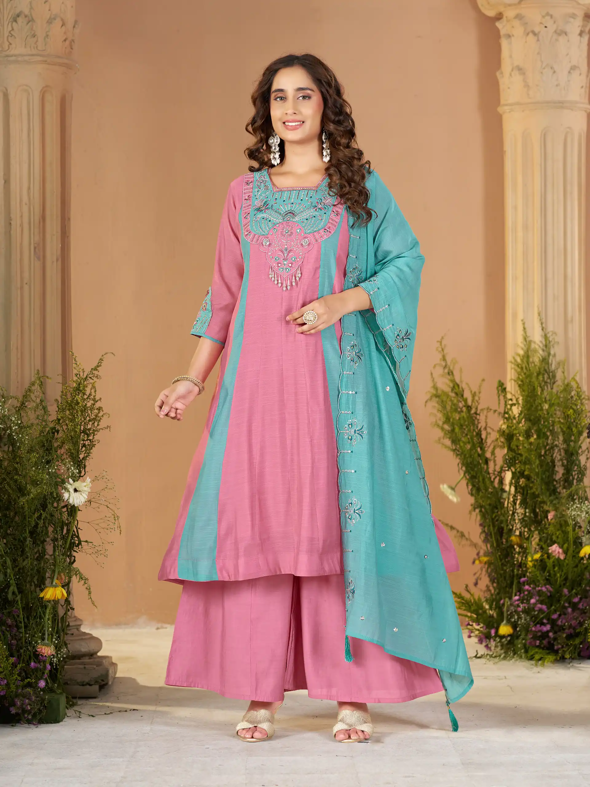 DIVA 186 Pink Mal Chanderi Salwar Suit Perfect for Wedding, Party, Baisakhi, Housewarming, Sangeet – Introductory Price ₹2899. Delivery 4-6 Working D | Jump Suits, Salwar suit, Casual Suits, Creative suits, Designer Suits, Palazzo Suits, Party Wear Suits, Patiala Suits, Straight Suits