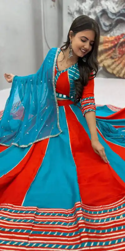 PC 589 Blue in Pure Cotton Mirror Work & Gamthi Work Lehenga Choli . Exclusive Offer ₹2199. Delivery 4-6 Working Days. Shop now. | Lehenga, Bollywood Lehenga, Creative Lehenga, Designer Lehenga, Embroidered Lehenga, Party Wear Lehenga