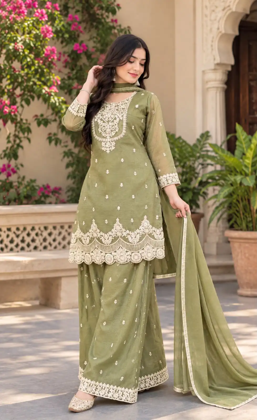 ND 5081 Pista Crunchy Silk Salwar Suit with Embroidery Work. Wedding, Party, Festive, Events Best Price ₹2399. Delivery 4-6 Working Days. Shop now. | Jump Suits, Salwar suit, Casual Suits, Creative suits, Designer Suits, Palazzo Suits, Party Wear Suits, Patiala Suits, Straight Suits
