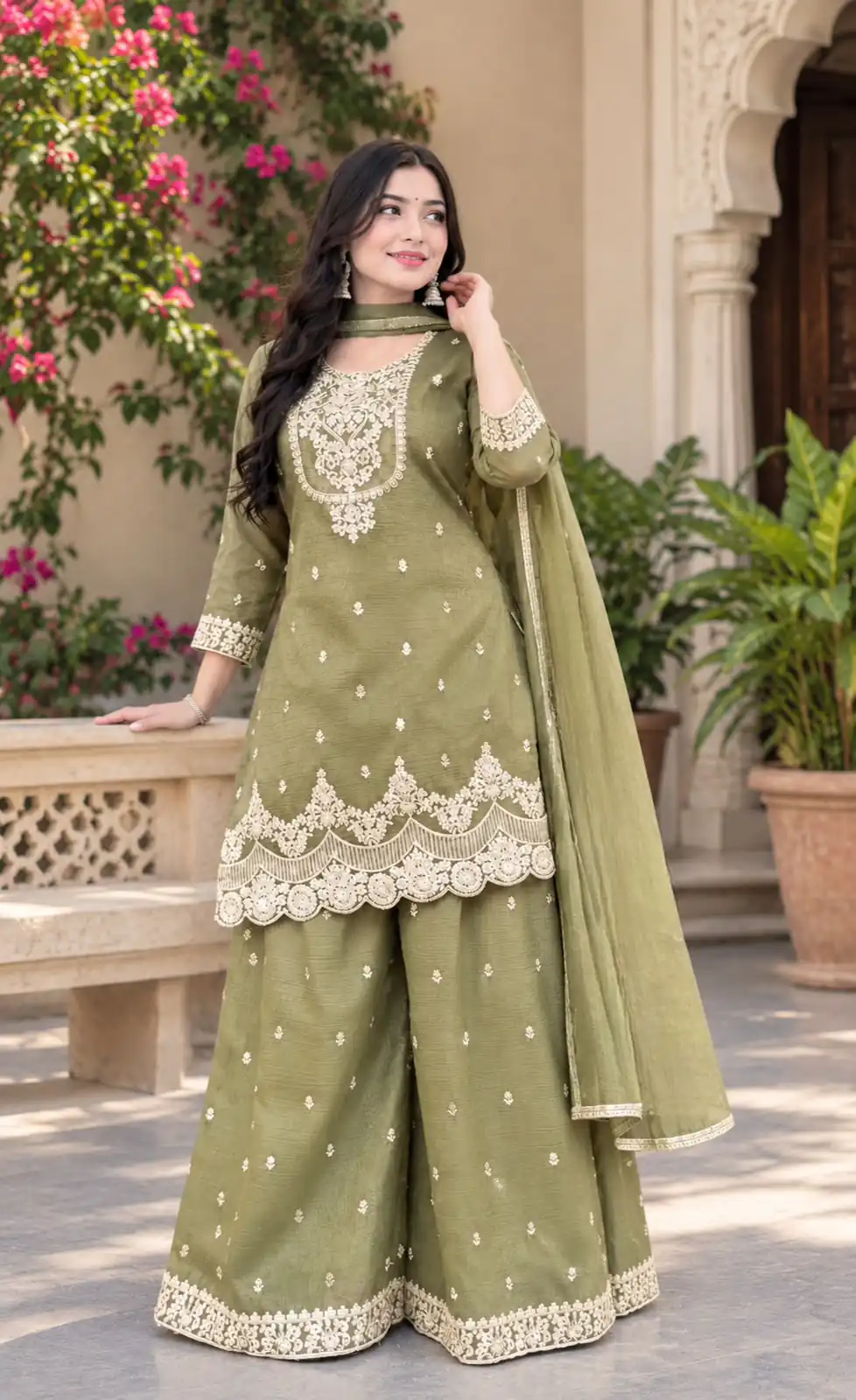 ND 5081 Pista Crunchy Silk Salwar Suit with Embroidery Work. Wedding, Party, Festive, Events Best Price ₹2399. Delivery 4-6 Working Days. Shop now. | Jump Suits, Salwar suit, Casual Suits, Creative suits, Designer Suits, Palazzo Suits, Party Wear Suits, Patiala Suits, Straight Suits
