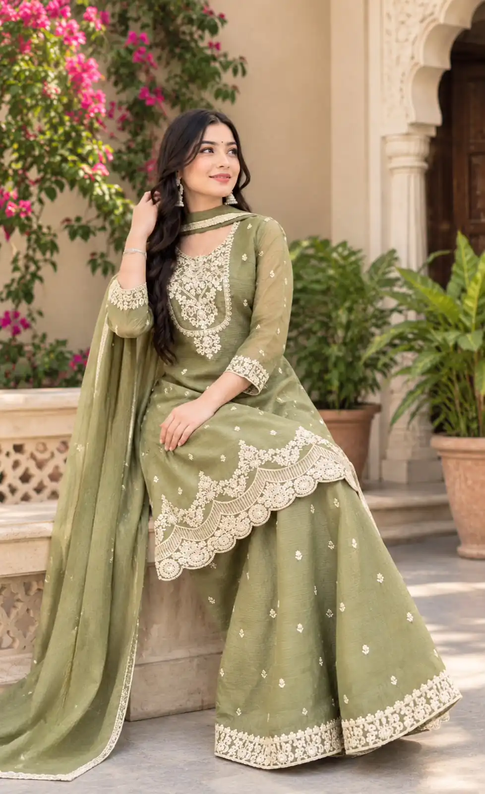 ND 5081 Pista Crunchy Silk Salwar Suit with Embroidery Work. Wedding, Party, Festive, Events Best Price ₹2399. Delivery 4-6 Working Days. Shop now. | Jump Suits, Salwar suit, Casual Suits, Creative suits, Designer Suits, Palazzo Suits, Party Wear Suits, Patiala Suits, Straight Suits