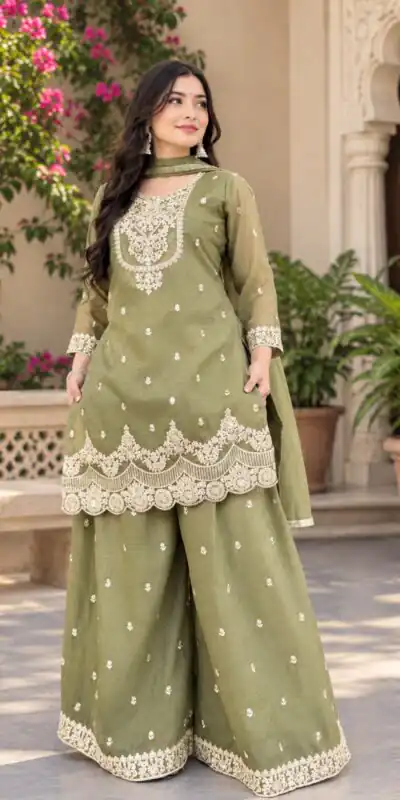 ND 5081 Pista Crunchy Silk Salwar Suit with Embroidery Work. Wedding, Party, Festive, Events Best Price ₹2399. Delivery 4-6 Working Days. Shop now. | Jump Suits, Salwar suit, Casual Suits, Creative suits, Designer Suits, Palazzo Suits, Party Wear Suits, Patiala Suits, Straight Suits