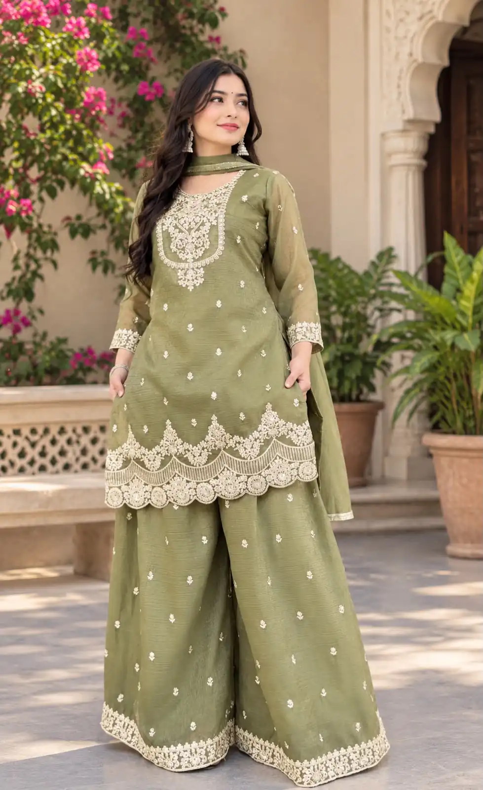 ND 5081 Pista Crunchy Silk Salwar Suit with Embroidery Work. Wedding, Party, Festive, Events Best Price ₹2399. Delivery 4-6 Working Days. Shop now. | Jump Suits, Salwar suit, Casual Suits, Creative suits, Designer Suits, Palazzo Suits, Party Wear Suits, Patiala Suits, Straight Suits