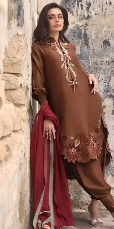 LG 2157 Rust Rust Gajji Silk Salwar Suit with Embroidery Work. Exclusive Offer ₹2849. Delivery 4-6 Working Days. Shop now. | Jump Suits, Salwar suit, Casual Suits, Creative suits, Designer Suits, Palazzo Suits, Party Wear Suits, Patiala Suits, Straight Suits
