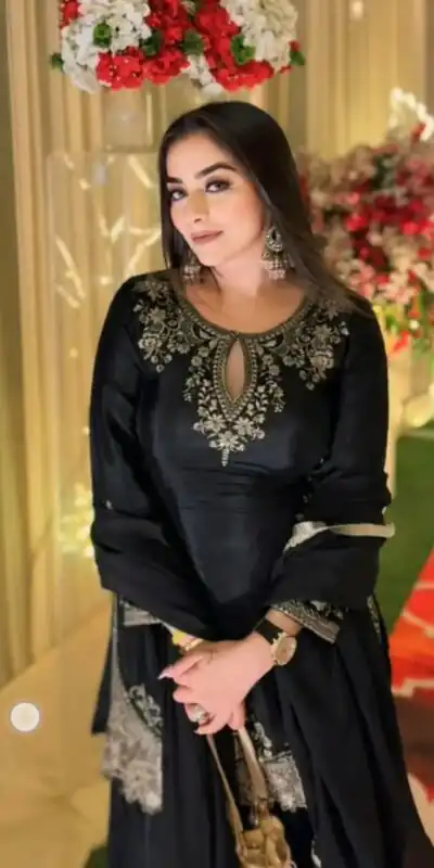 NF 1236 Black Chinon Silk Salwar Suit with Embroidery Work & Sequins Work. Get it for ₹2349. Delivery 4-6 Working Days. Shop now. | Jump Suits, Salwar suit, Casual Suits, Creative suits, Designer Suits, Palazzo Suits, Party Wear Suits, Patiala Suits, Straight Suits