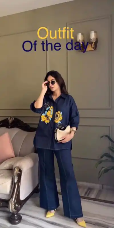 BE 512 Blue in Cotton Denim Embroidery Work & Sequins Work Kurti . Grab it for ₹1999. Delivery 4-6 Working Days. Shop now. | Kurti, Bollywood Kurti, Creative Kurtis, Designer Kurti, Party Wear Kurti, Selfie Kurti
