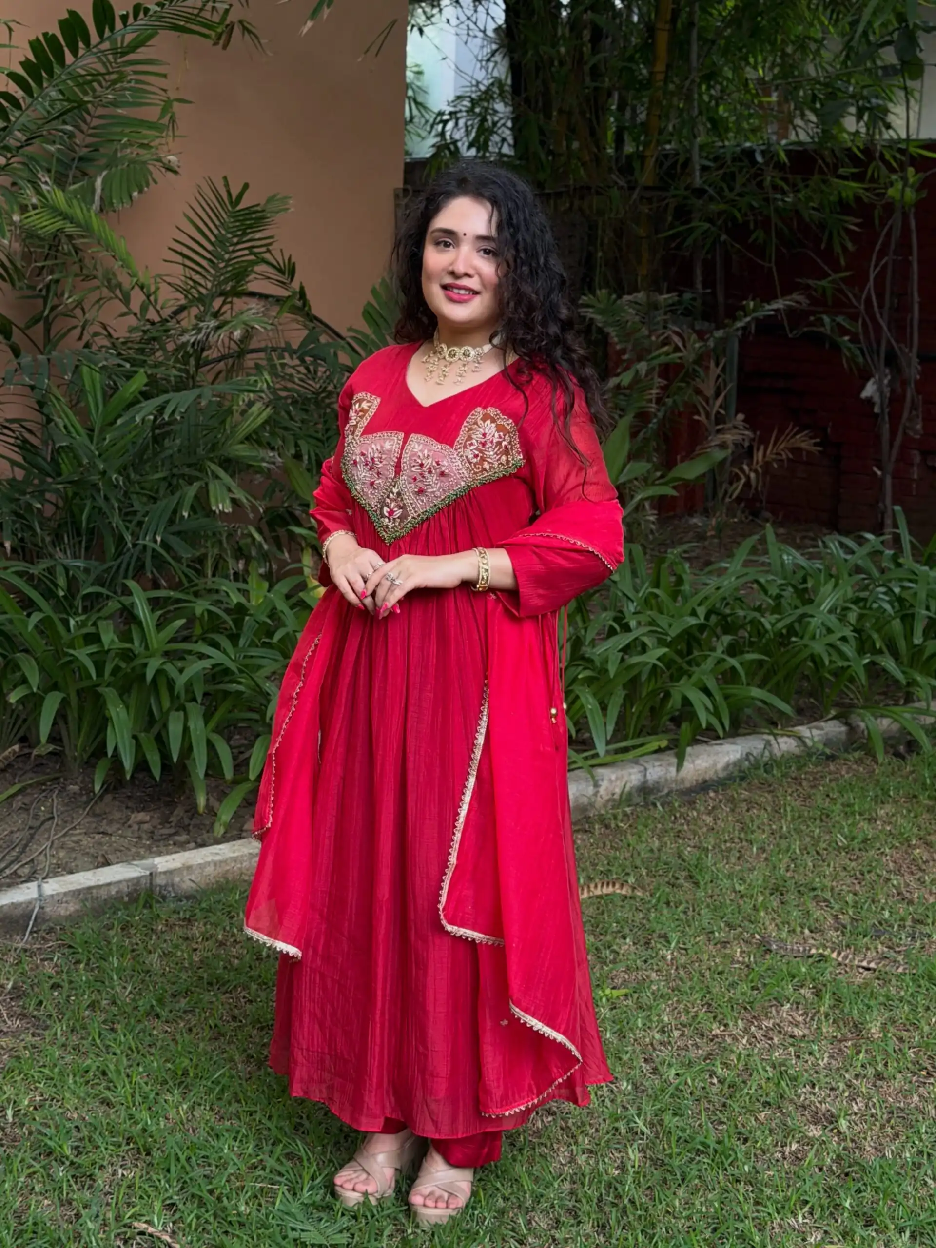 WW 1288 Red Mal Chanderi Salwar Suit Perfect for Wedding, Party, Baisakhi, Housewarming, Sangeet – Introductory Price ₹2399. Delivery 4-6 Working D | Jump Suits, Salwar suit, Casual Suits, Creative suits, Designer Suits, Palazzo Suits, Party Wear Suits, Patiala Suits, Straight Suits