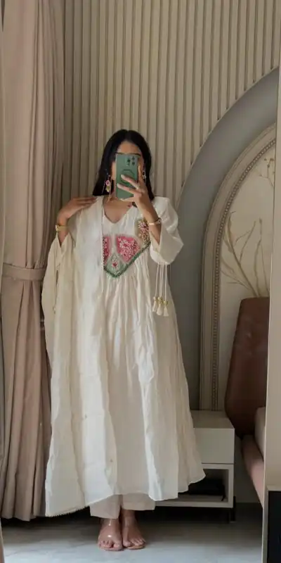 WW 1288 White Mal Chanderi Salwar Suit Perfect for Wedding, Party, Baisakhi, Housewarming, Sangeet – Introductory Price ₹2399. Delivery 4-6 Working D | Jump Suits, Salwar suit, Casual Suits, Creative suits, Designer Suits, Palazzo Suits, Party Wear Suits, Patiala Suits, Straight Suits