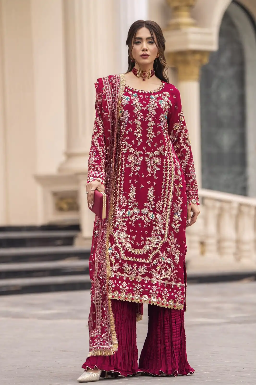 SRK 5333 Maroon Faux Georgette Salwar Suit with Mirror Work & Embroidery Work. Get it for ₹2799. Delivery 4-6 Working Days. Shop now. | Jump Suits, Salwar suit, Casual Suits, Creative suits, Designer Suits, Palazzo Suits, Party Wear Suits, Patiala Suits, Straight Suits