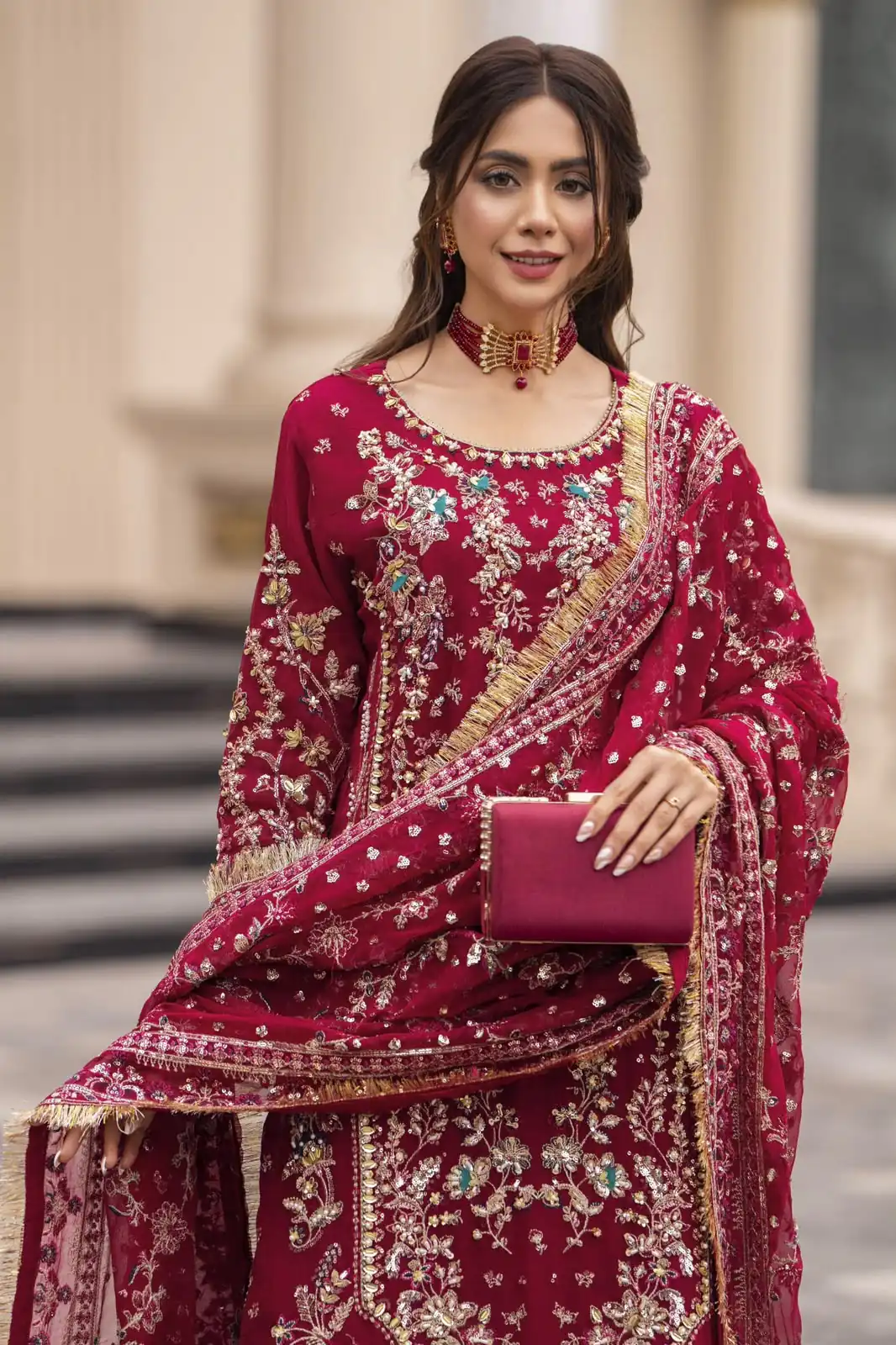 SRK 5333 Maroon Faux Georgette Salwar Suit with Mirror Work & Embroidery Work. Get it for ₹2799. Delivery 4-6 Working Days. Shop now. | Jump Suits, Salwar suit, Casual Suits, Creative suits, Designer Suits, Palazzo Suits, Party Wear Suits, Patiala Suits, Straight Suits