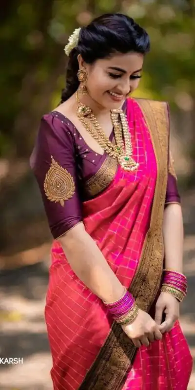 KPR 140 Pink Soft Lichi Silk Saree Perfect for Wedding, Party, Mehendi, Ganesh Chaturthi, Raksha Bandhan – . Introductory Price ₹1649. Delivery 4-6 | Sarees, Bollywood Sarees, Creative Sarees, Designer Sarees, Embroidered Sarees, Ethnic Saree, Modern Digital sarees, Party Wear Sarees