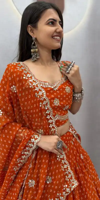 PC 602 Rust Faux Georgette Lehenga Choli with Embroidery Work & Lace Work. Special Price ₹3149. Delivery 4-6 Working Days. Shop now. | Lehenga, Bollywood Lehenga, Creative Lehenga, Designer Lehenga, Embroidered Lehenga, Party Wear Lehenga