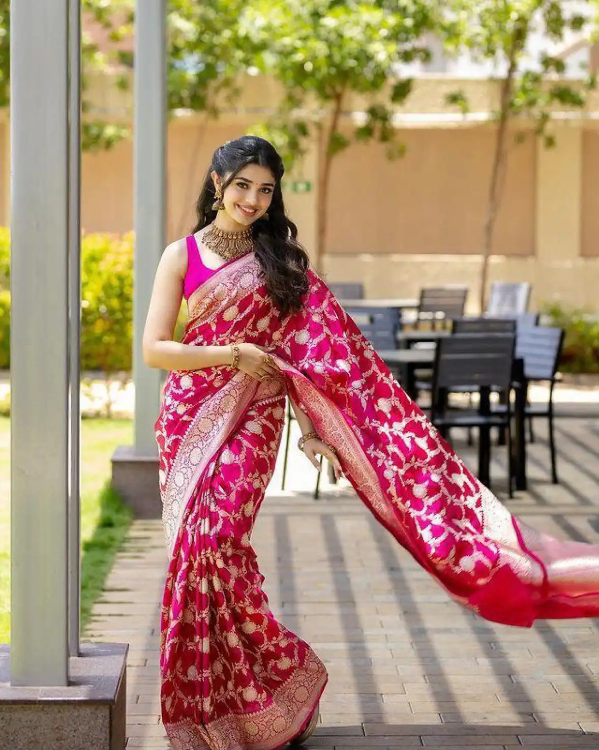Pretty Pink Soft Silk Cloth Jacquard All Over Saree Pretty Pink Soft Silk Cloth Jacquard All Over Saree - Buy Online at Anarkalika