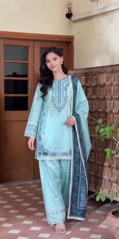 AD 233 Sea Blue in White Satin Rayon Digital Print & Embroidery Work Salwar Suit . Festive Deal ₹2449. Delivery 4-6 Working Days. Shop now. | Jump Suits, Salwar suit, Casual Suits, Creative suits, Designer Suits, Palazzo Suits, Party Wear Suits, Patiala Suits, Straight Suits