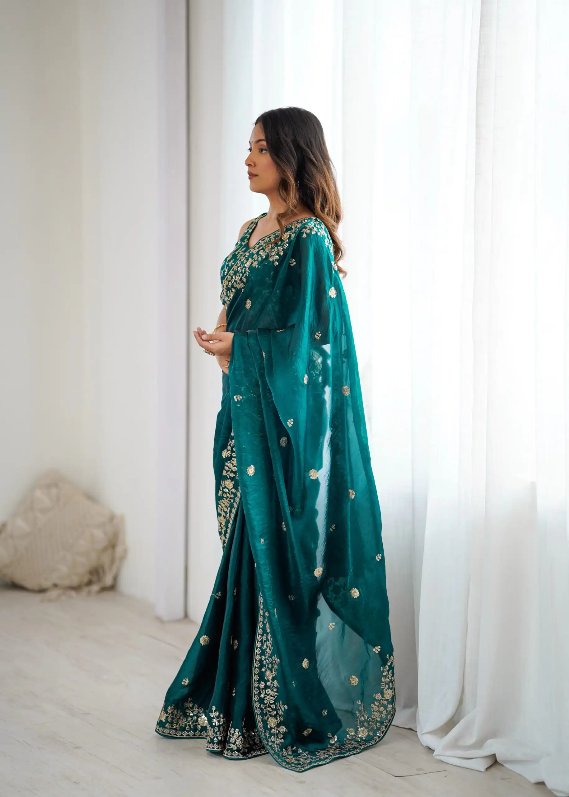 SP 89 Teal Color Fendy Silk Saree With Sequins Work. Wedding, Party, Festive, Events Get it for ₹1799. Delivery 4-6 Working Days. Online Best Shop now. | Sarees, Bollywood Sarees, Creative Sarees, Designer Sarees, Embroidered Sarees, Ethnic Saree, Modern Digital sarees, Party Wear Sarees