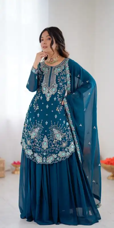 SP 02 Tea Faux Georgette Salwar Suit with Lace Work & Digital Print. Introductory Price ₹1699. Delivery 4-6 Working Days. Shop now. | Jump Suits, Salwar suit, Casual Suits, Creative suits, Designer Suits, Palazzo Suits, Party Wear Suits, Patiala Suits, Straight Suits