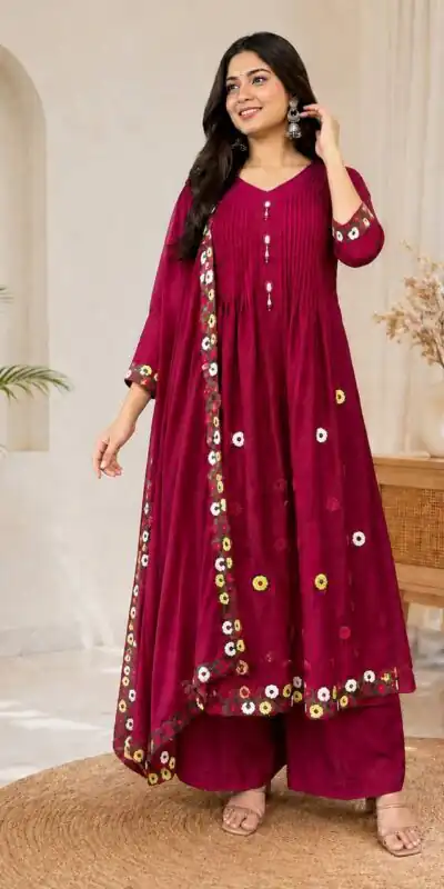 DIVA 181 Red Mal Chanderi Salwar Suit Perfect for Wedding, Party, Baisakhi, Housewarming, Sangeet – Introductory Price ₹2299. Delivery 4-6 Working D | Jump Suits, Salwar suit, Casual Suits, Creative suits, Designer Suits, Palazzo Suits, Party Wear Suits, Patiala Suits, Straight Suits