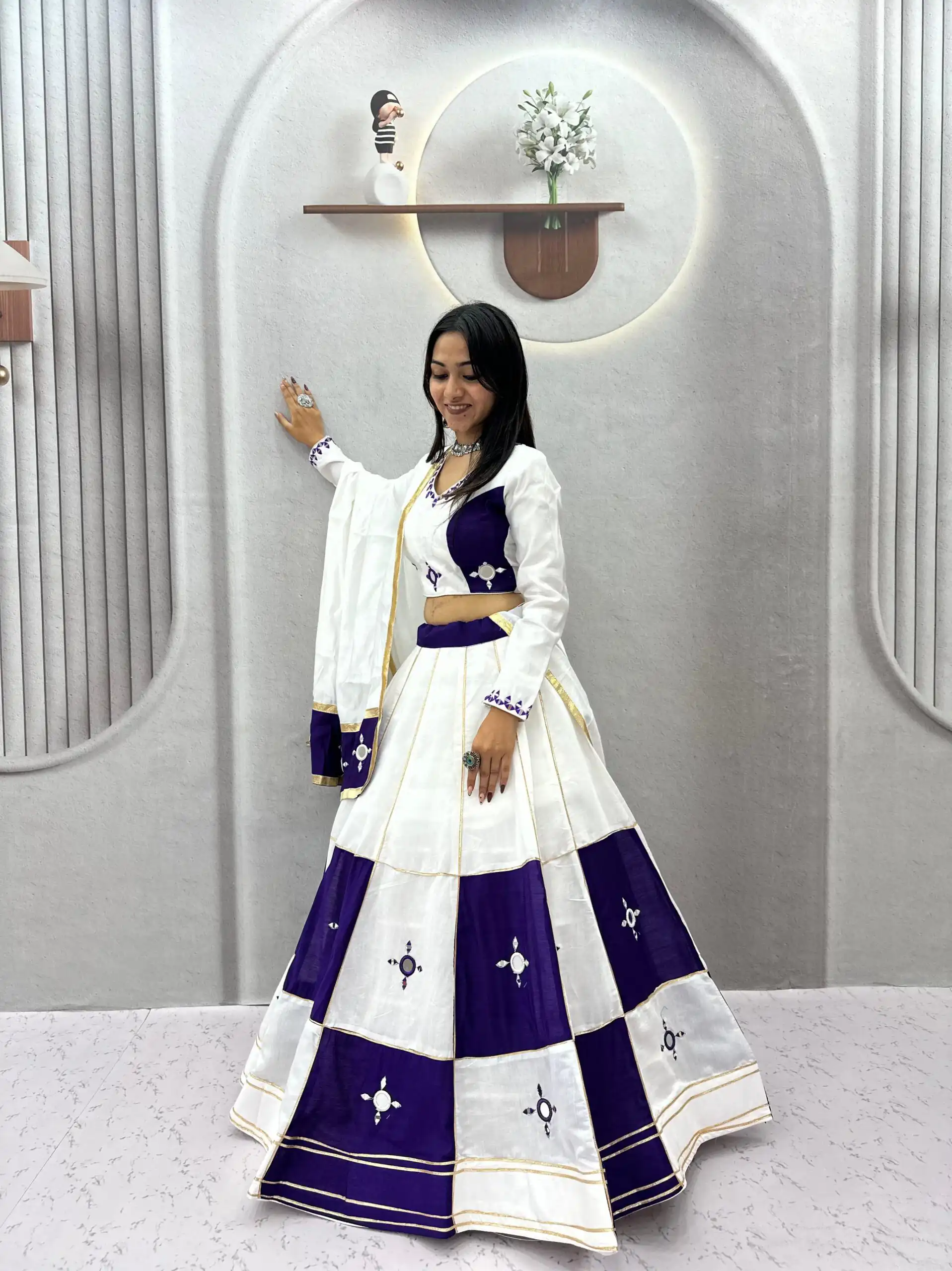 Ram 196 Blue l in Pure Cotton Mirror Work & Gamthi Work Lehenga Choli . Exclusive Offer ₹2849. Delivery 4-6 Working Days. Shop now. | Lehenga, Bollywood Lehenga, Creative Lehenga, Designer Lehenga, Embroidered Lehenga, Party Wear Lehenga
