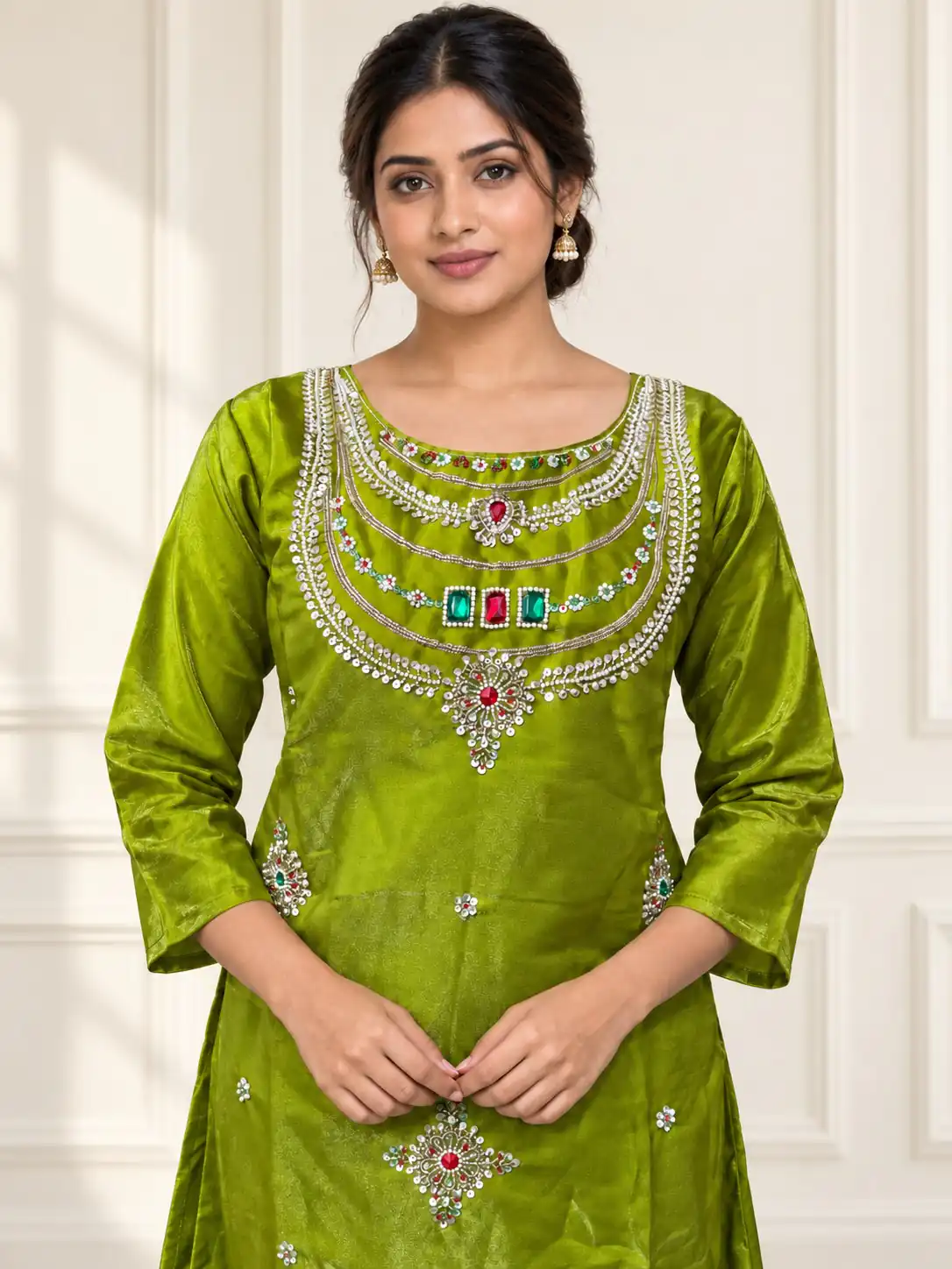 DIVA 188 Mehendi Glass Silk Salwar Suit Perfect for Wedding, Party, Durga Puja, Haldi, Makar Sankranti –Available at ₹2799 only. Delivery 4-6 Working Days | Jump Suits, Salwar suit, Casual Suits, Creative suits, Designer Suits, Palazzo Suits, Party Wear Suits, Patiala Suits, Straight Suits