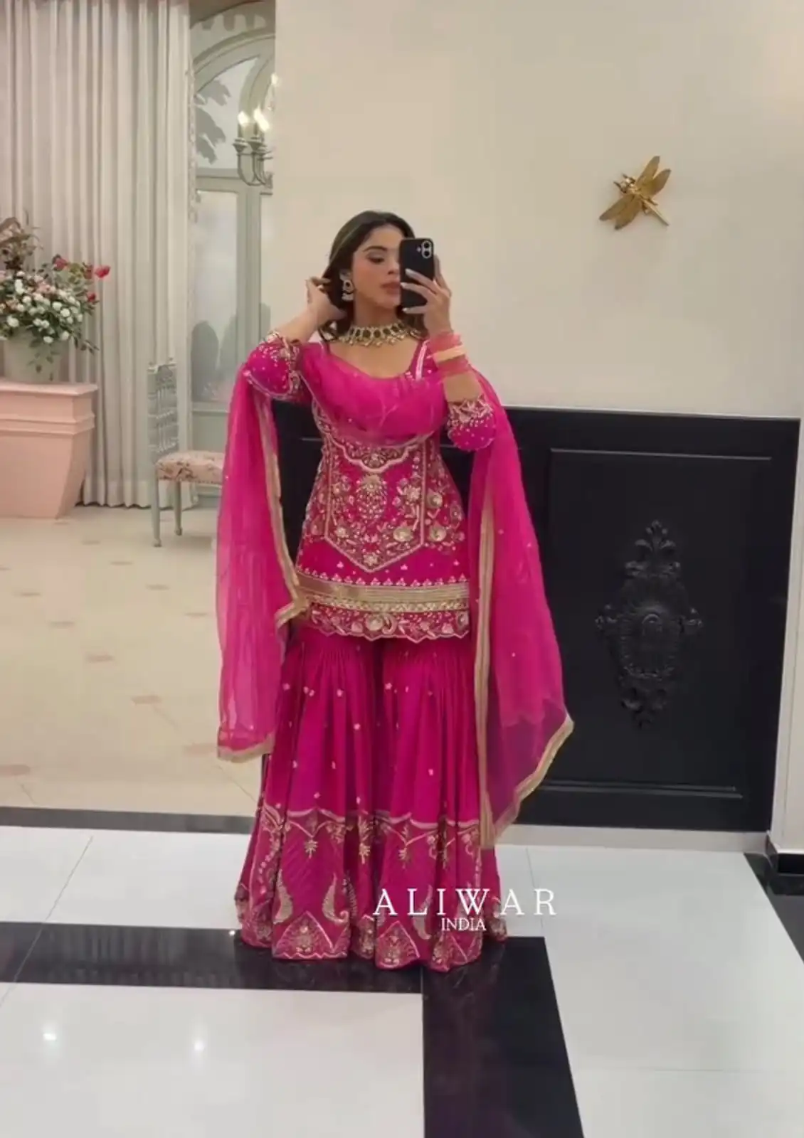 KF 1736 Pink Faux Georgette Salwar Suit with Mirror Work & Embroidery Work. Get it for ₹2449. Delivery 4-6 Working Days. Shop now. | Jump Suits, Salwar suit, Casual Suits, Creative suits, Designer Suits, Palazzo Suits, Party Wear Suits, Patiala Suits, Straight Suits