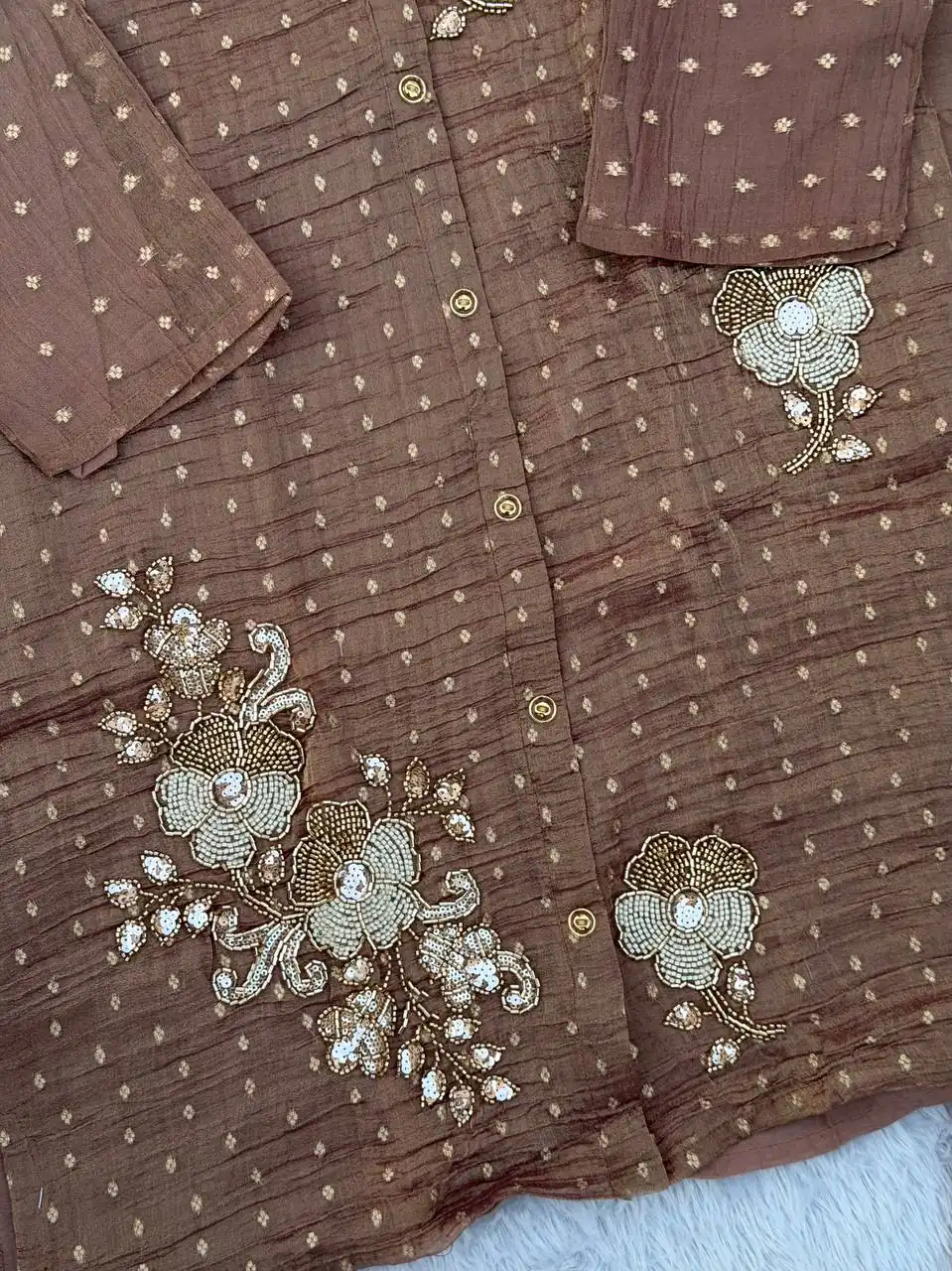 DIVA 170 Brown Colour | Brown Salsa Silk Kurti with Hand Work. Get it for ₹2399. Delivery 4-6 Working Days. Online Shop now. | Kurti, Bollywood Kurti, Creative Kurtis, Designer Kurti, Party Wear Kurti, Selfie Kurti