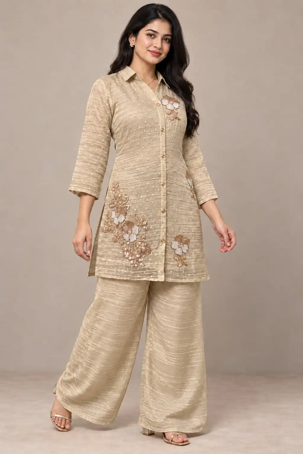 DIVA 170 Cream Colour | Brown Salsa Silk Kurti with Hand Work. Get it for ₹2399. Delivery 4-6 Working Days. Online Shop now. | Kurti, Bollywood Kurti, Creative Kurtis, Designer Kurti, Party Wear Kurti, Selfie Kurti
