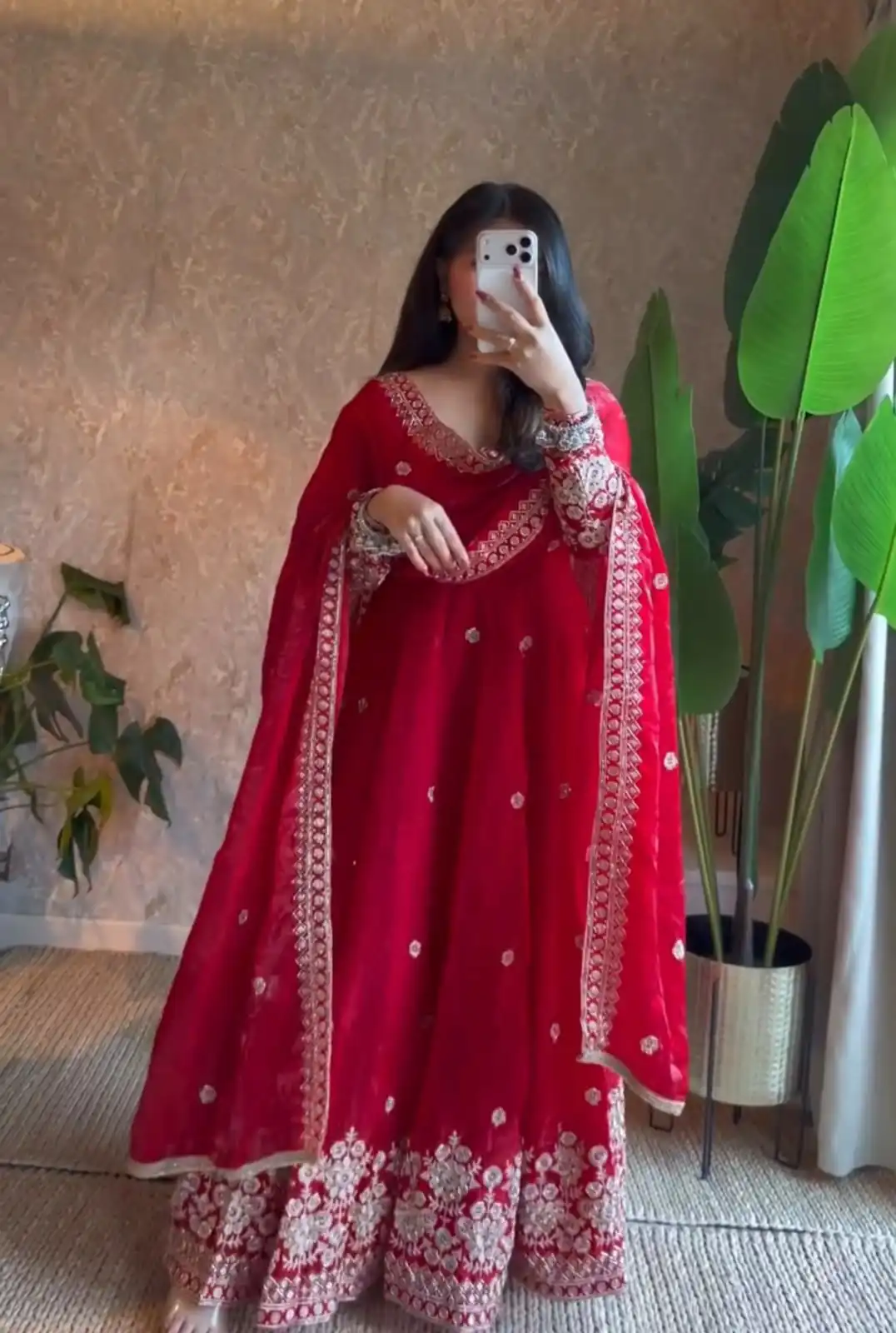 ZB 5080 Red Fendy Silk Gown with Embroidery Work & Sequins Work. Special Price ₹2399. Delivery 4-6 Working Days. Shop now. | Gowns, Bollywood Gowns, Creative Gowns, Designer Gowns, Embroidered Gowns, Party Wear Gowns